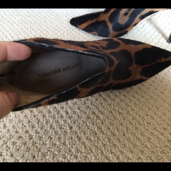 Tamara Mellon Charge Brown Leopard print Booties size 36 - Picture 8 of 12